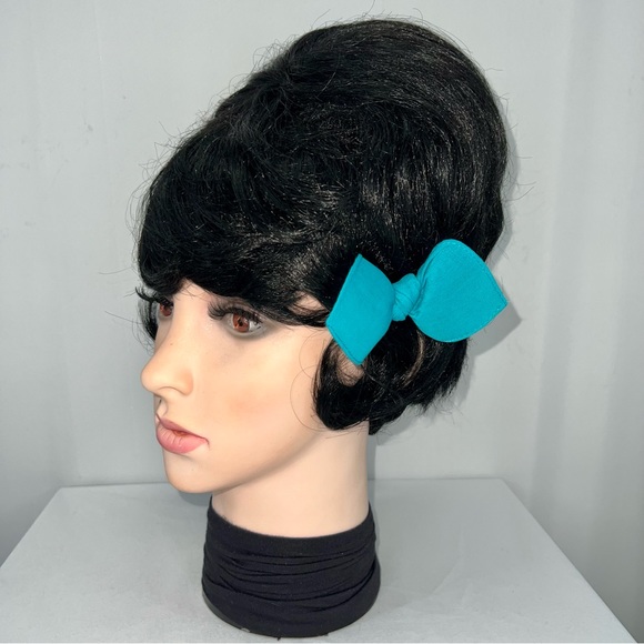 Solid Turquoise Bandana Knotted Hair Bow - Picture 6 of 11